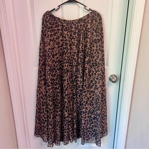 Chicwish chocolate Brown Animal Print Maxi Skirt Womens Size XL Persian chic